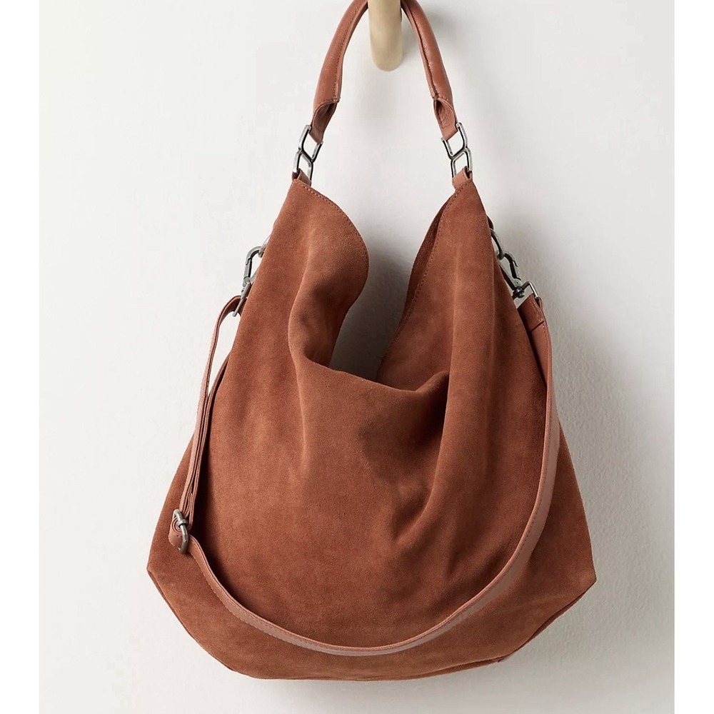 NWT $128 Suzie Suede Slouchy Tote Bag Between Brown Rust Large Boho Leather